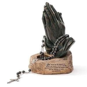 6.25" Praying Hands Tabletop Rosary Holder