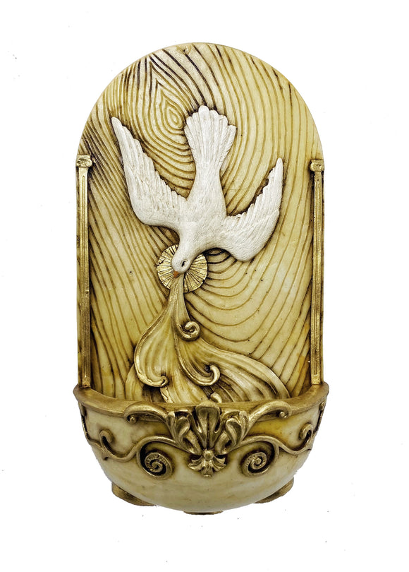 Holy Spirit Hand Painted Holy Water Font
