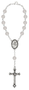 St Christopher Crystal April Birthstone Auto Rosary