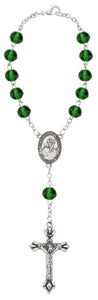 St Christopher Emerald May Birthstone Auto Rosary
