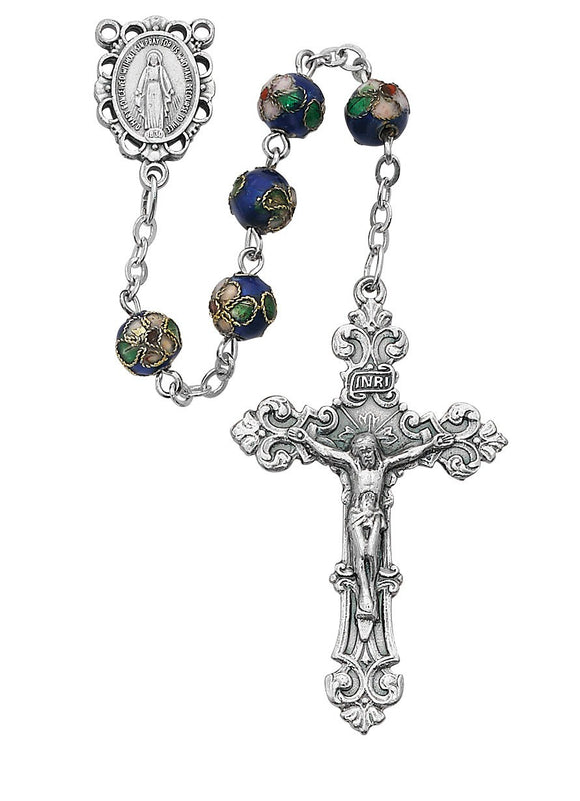 7mm Blue Cloisonné Rosary