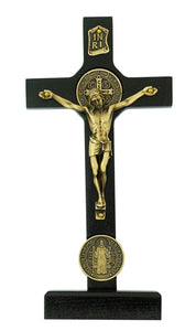 8" Black Standing St Benedict Crucifix