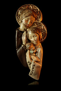 6" Holy Family Hand Painted Plaque