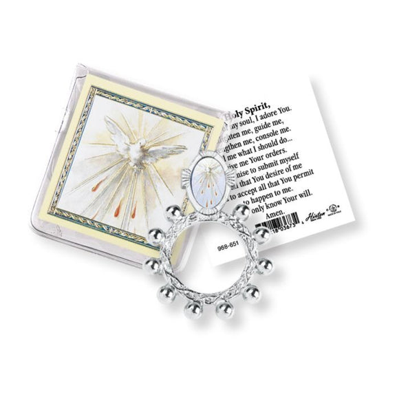 Holy Spirit Finger Rosary with Holy Card in a Clear Pouch