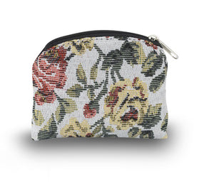 Yellow & Red Brocade Rosary Pouch