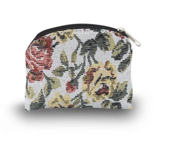 Yellow & Red Brocade Rosary Pouch