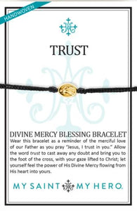 Trust Divine Mercy Blessing Bracelet Gold & Black