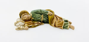 4.25" Sleeping St Joseph on Sack Hand Painted Statue
