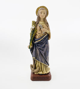 10" St Philomena Hand Painted Statue
