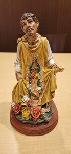 9" Kneeling St Juan Diego Hand Painted Statue