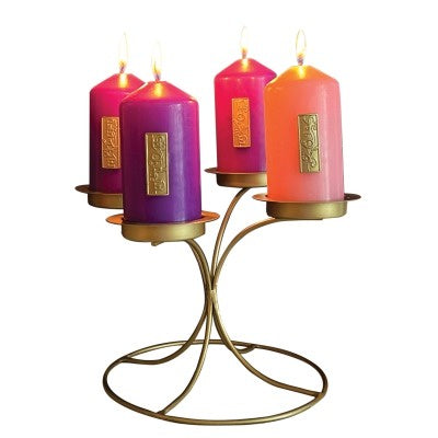 Peace Hope Love Joy Multi Level Advent Stand w/Candles