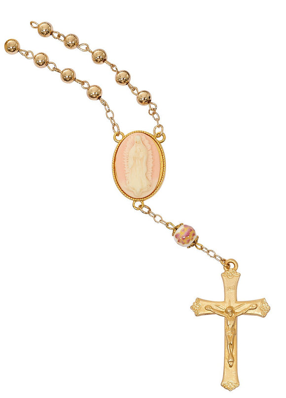 OLO Guadalupe Gold Cameo Auto Rosary