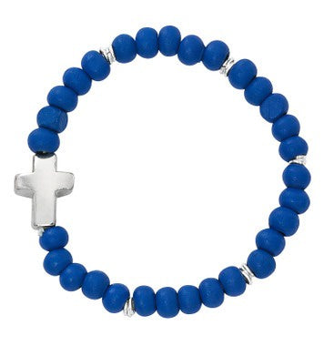 Blue Wood Baby Bracelet