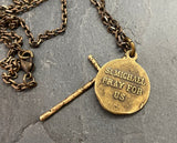 St Michael & Cross Men's Necklace 24 Inch Chain