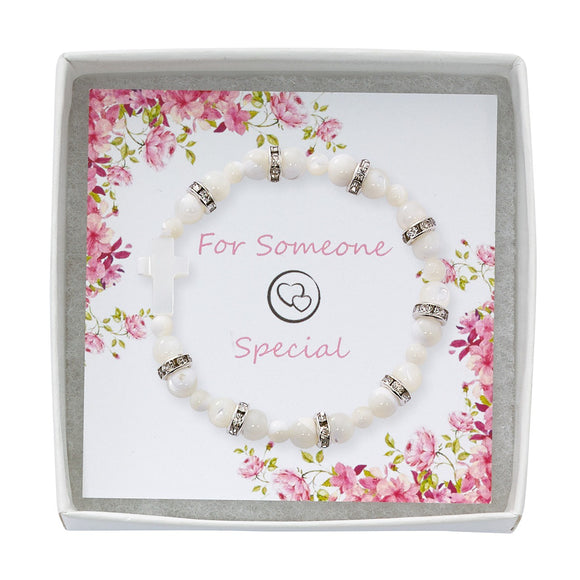 Youth Mother of Pearl Stretch Bracelet