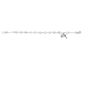 SS 6 1/2" CRYSTAL HEART BRACELET