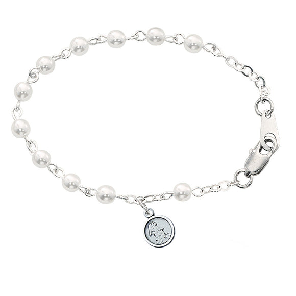 Glass Pearl Guardian Angel Bracelet