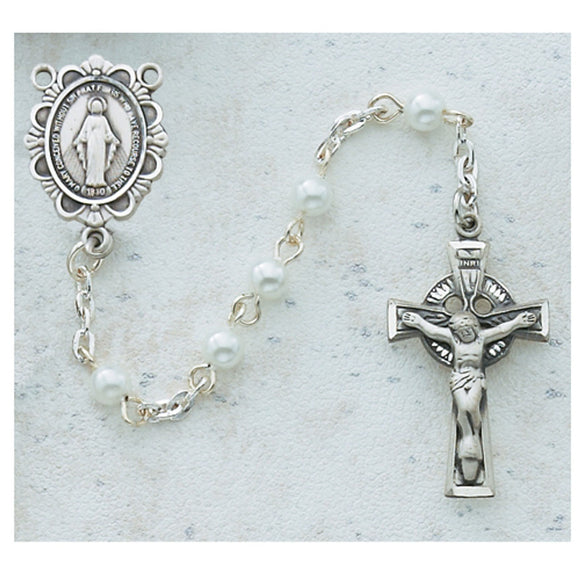 5mm Pearl Celtic Rosary
