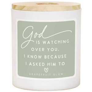 God Is Watching Candle - Grapefruit Glow