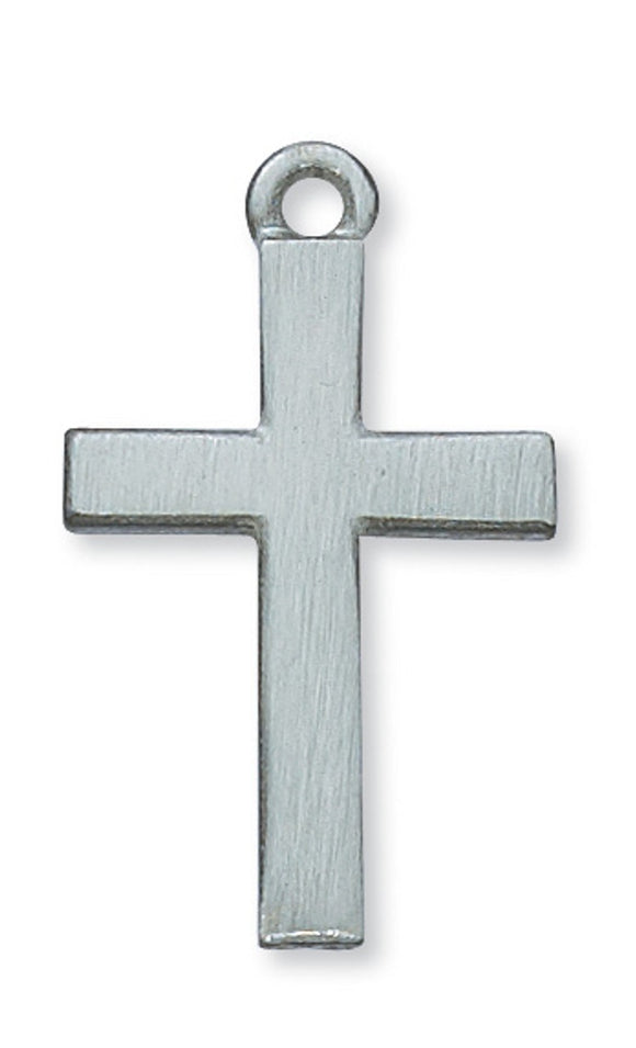 Pewter Cross Necklace 24 Inch Chain