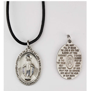 Pewter Miraculous Medal Corded