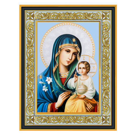 Framed Eternal Bloom of Virgin Mary Wooden Icon