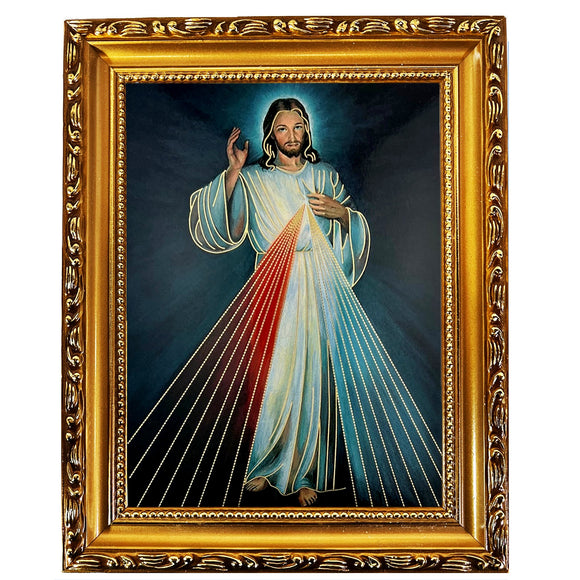 Framed Divine Mercy Wooden Icon
