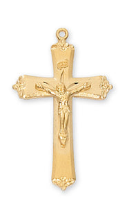 Medium Matte Gold Over Sterling Silver Crucifix Necklace