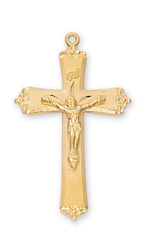 Medium Matte Gold Over Sterling Silver Crucifix Necklace