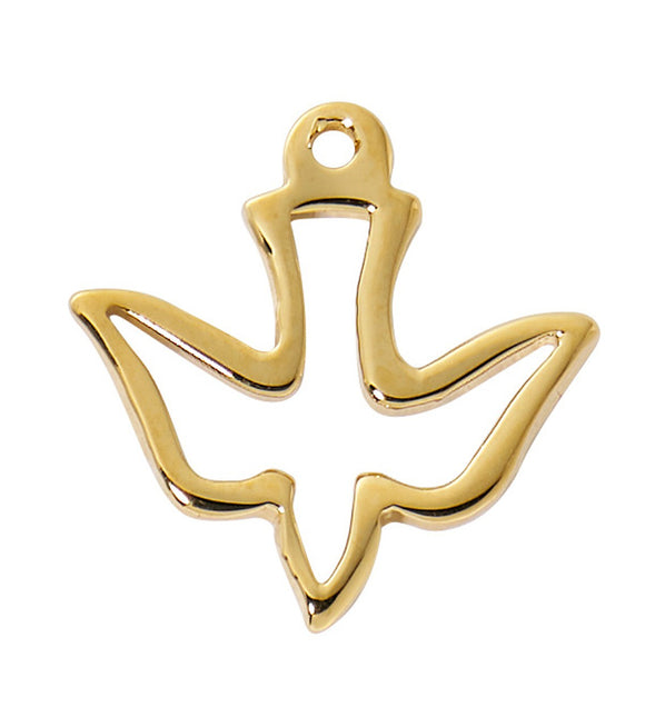 Dove Cut Out Gold Over SS Pendant Necklace 16-18