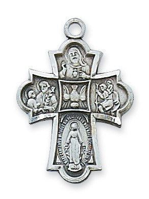 Medium 4-Way SS Medal Necklace