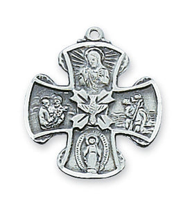 SS Four Way Medal 18 Inch Chain