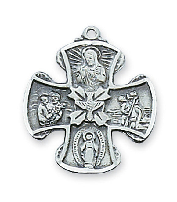 SS Four Way Medal 18 Inch Chain