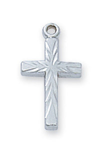Engraved SS Baby Cross 13 Inch Chain