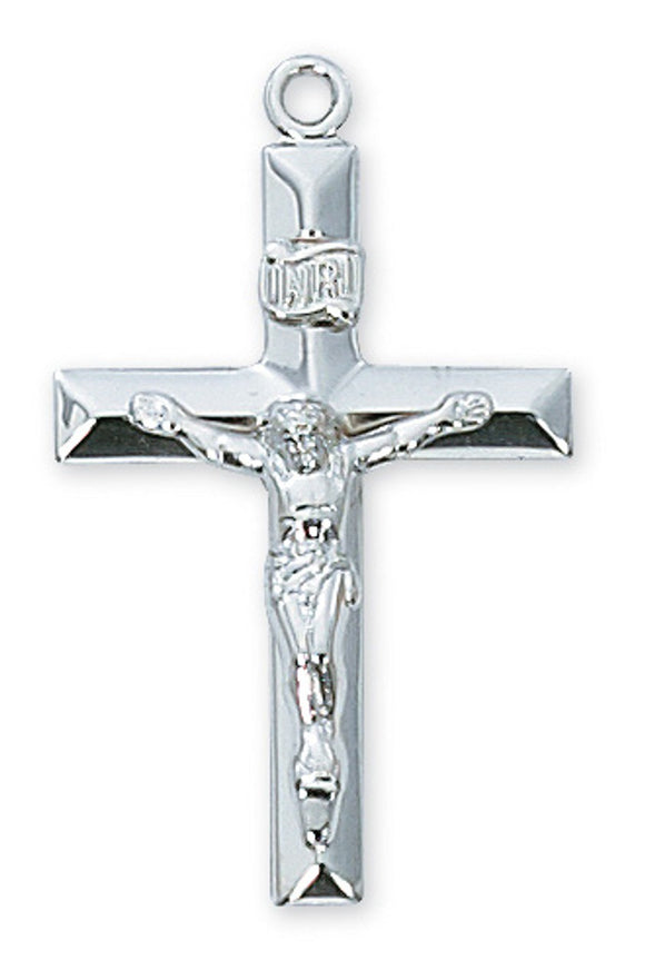 Medium Polished SS Crucifix Necklace