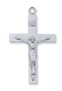 Large 1.7" SS Lord's Prayer Crucifix Necklace 24" Chain