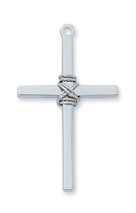 1 3/8" SS Rope Detail Cross Necklace
