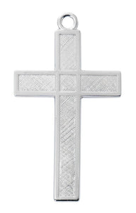 SS Textured Cross 24 Inch Chain