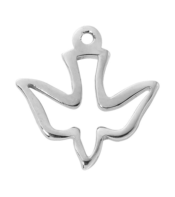 Dove Cut Out SS Pendant Necklace 16-18