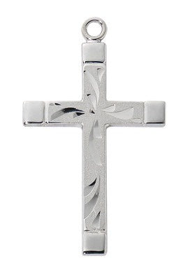 Engraved SS Cross 18 Inch Chain 9281