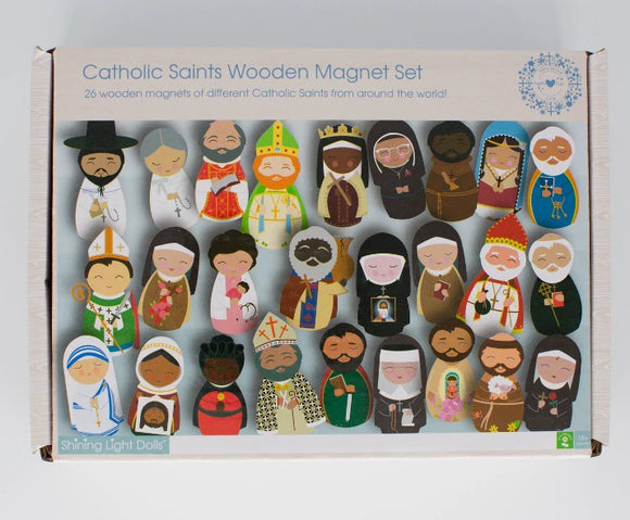 Catholic Saints Wooden Magnet Set