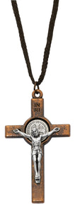 Copper St Benedict Crucifix Necklace