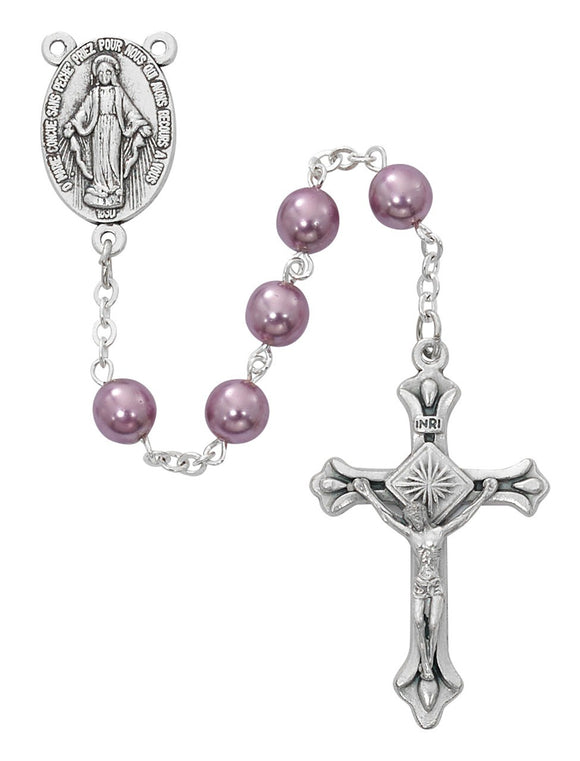7mm Purple Pearl Rosary