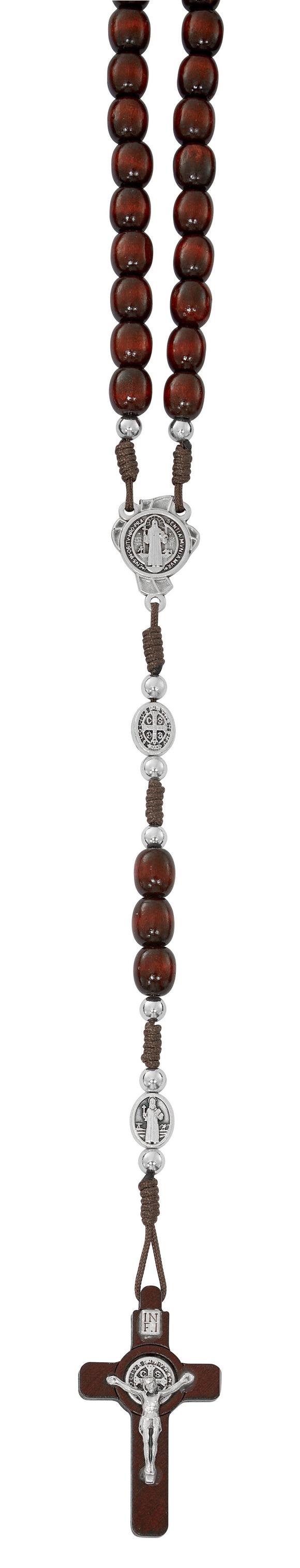 Mahogany Wood St Benedict Rosary