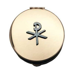 Brass Pyx with Pewter Chi Rho