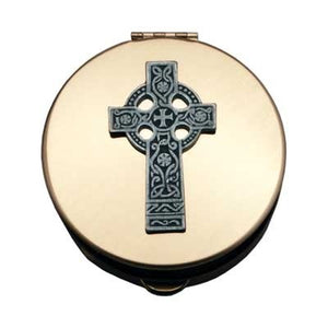 Brass Pyx With Pewter Celtic Cross