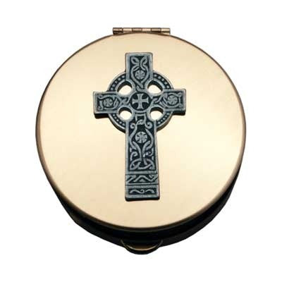 Brass Pyx With Pewter Celtic Cross