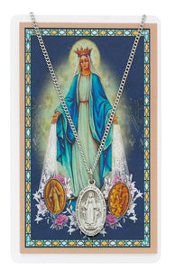 Pewter Necklace Prayer Card Set 18 Inch Chain