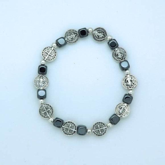 St Benedict Beaded Stretch Bracelet