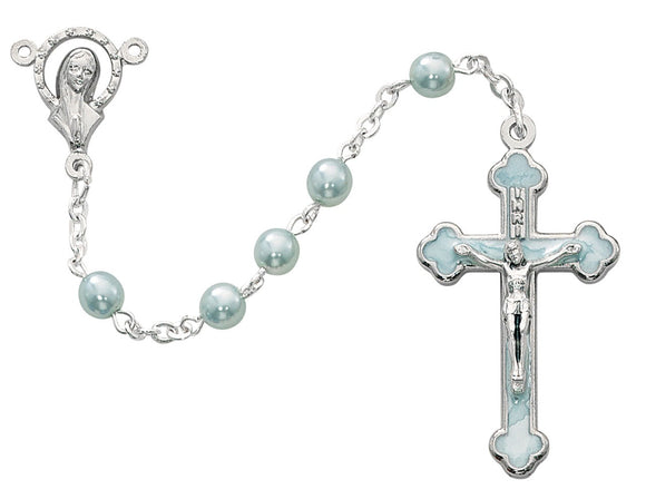 5mm Blue Rosary Enamel Crucifix